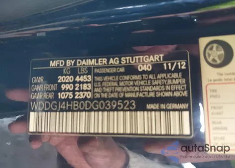 2013 Mercedes-Benz C 250 from USA, damaged, VIN WDDGJ4HB0DG039523